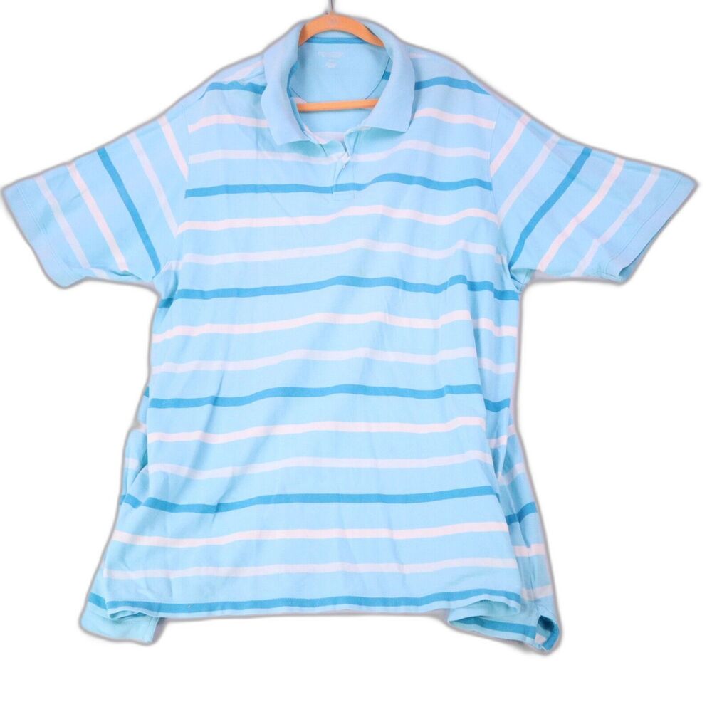 Blue and White Stripe Long line Polo size 3XT Roundtree & Yorke Men's